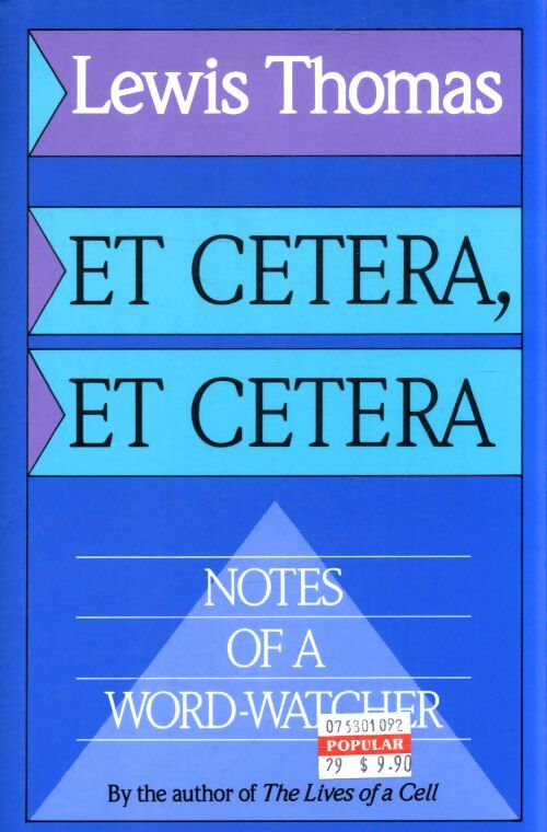 Etcetera, etcetera - Lewis Thomas - Livre