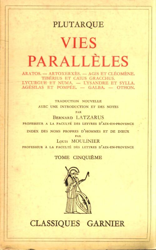 Vies parallèles Tome V - Plutarque - Livre