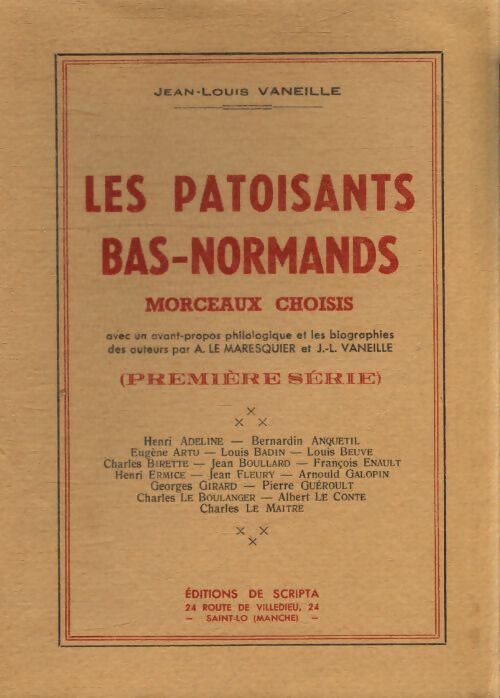 Les patoisants bas-normands 1ère série - Jean-Louis Vaneille - Livre