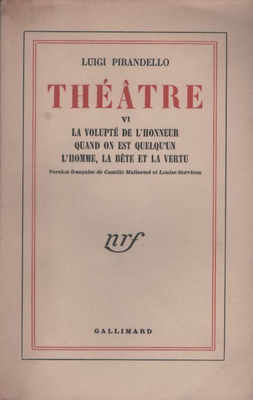 Théâtre Tome VI - Luigi Pirandello - Livre
