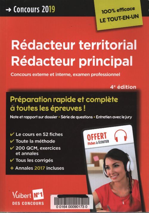 Concours rédacteur territorial et rédacteur principal - catégorie b - préparation rapide et complète à toutes les épreuves : Concours externe interne et 3e voie - concours 2019 - Fabienne Geninasca - Livre