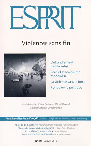 Esprit - Violences sans fin : Janvier 2016 - Collectif - Livre