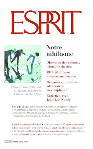 Esprit - Notre nihilisme : Mars-avril 2014 - Collectif - Livre