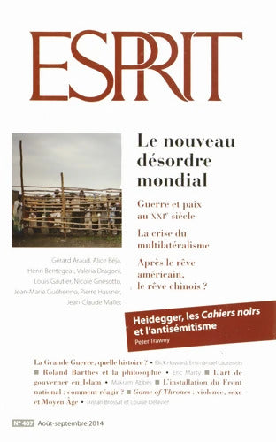 Esprit - Le nouveau désordre mondial : Août-septembre 2014 - Collectif - Livre