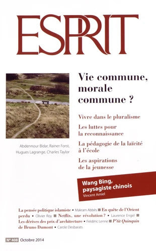 Esprit - Vie commune morale commune ? : Octobre 2014 - Collectif - Livre