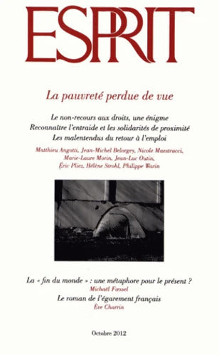 Esprit - La pauvreté perdue de vue : Octobre 2012 - Collectif - Livre