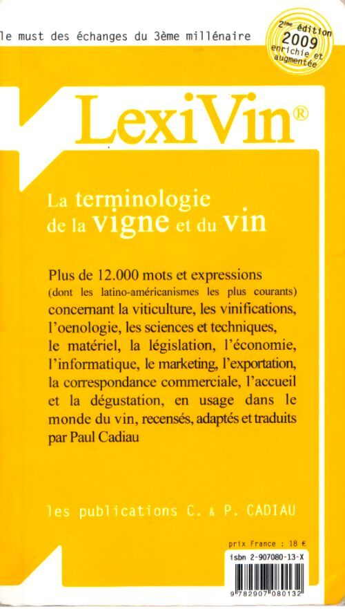 Lexivin/lexivino : - Cadiau - Livre