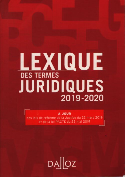 Lexique des termes juridiques - Collectif - Livre