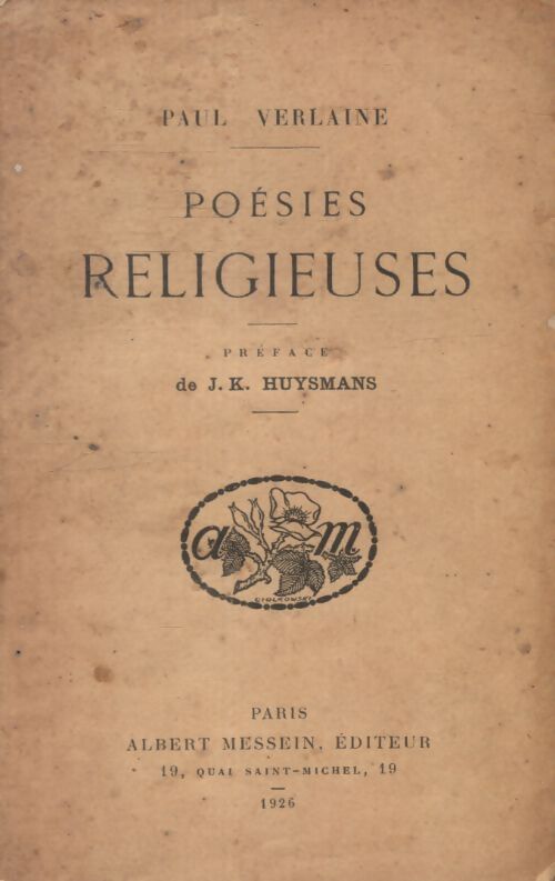 Poésies religieuses - Paul Verlaine - Livre