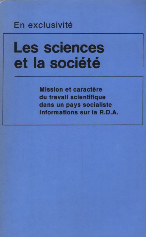 Les sciences et la société - Collectif - Livre