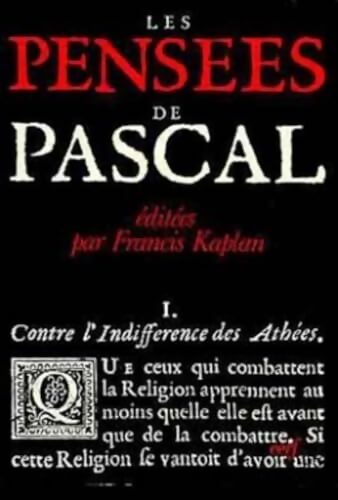 Les pensées de Pascal - Blaise Pascal - Livre