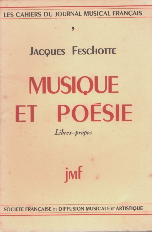 Musique et poésie - Jacques Feschotte - Livre