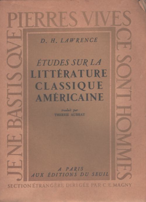 Études sur la littérature classique américaine - D. H. Lawrence - Livre