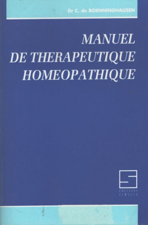 Manuel de thérapeutique homéopathique - C De Boenninghausen - Livre