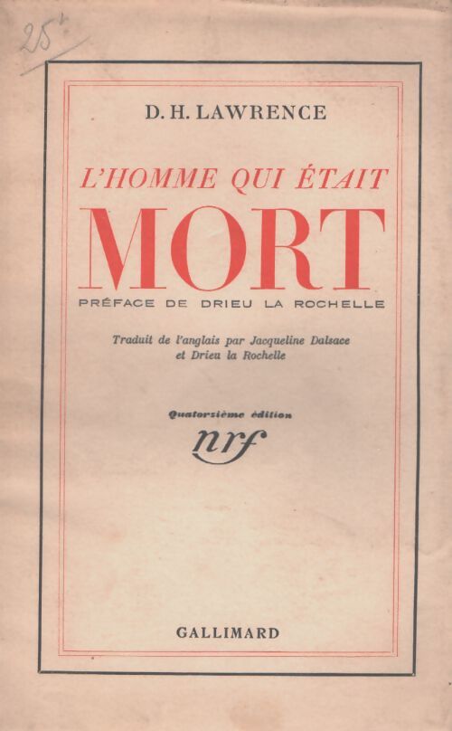 L'homme qui était mort - David Herbert Lawrence - Livre