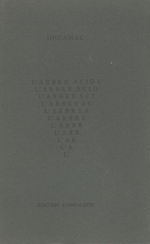 L'arbre acide - Ohcamac - Livre