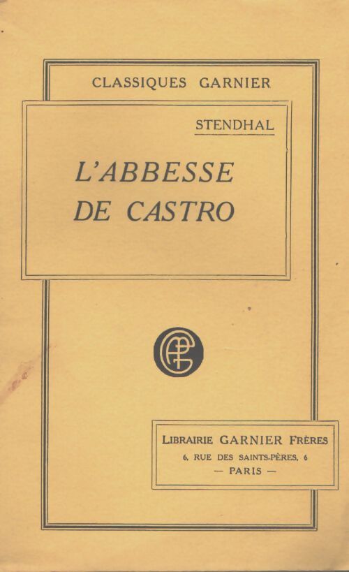 L'abbesse de Castro - Stendhal - Livre