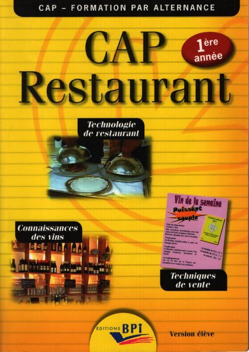 Cap restaurant 1ère année - élève - Jean-François Augez-Sartral - Livre