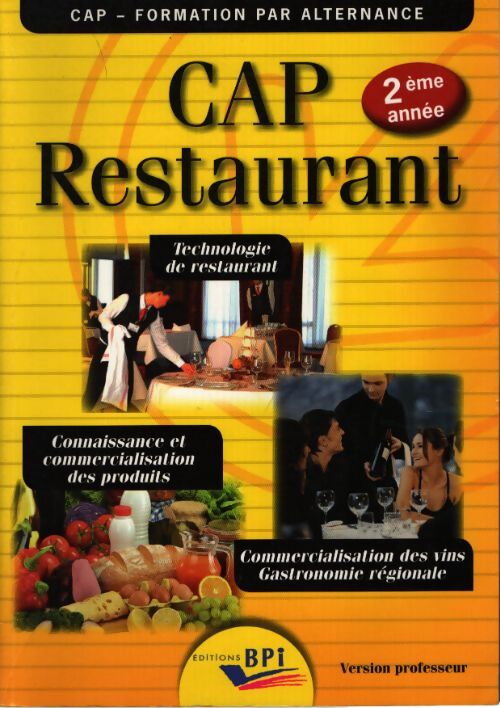 Cap restaurant 2ème année - professeur - Jean-François Augez-Sartral - Livre