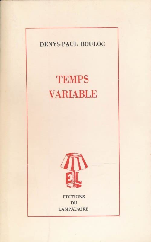Temps variable - Denys-Paul Bouloc - Livre
