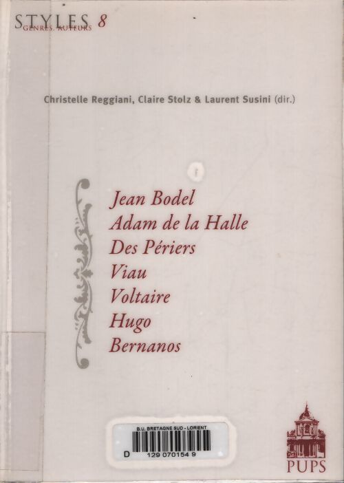 Jean bodel adam de la halle bonaventure des periers theophile de viau voltaire v - Collectif - Livre