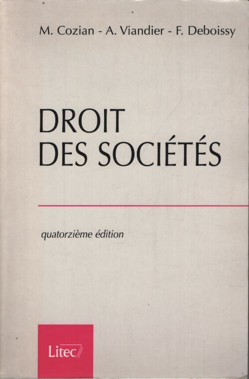 Droit des sociétés 14e édition - Maurice Cozian - Livre