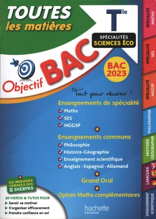 Objectif bac 2023 - term spécialités sciences éco toutes les matières - A. Blin - Livre
