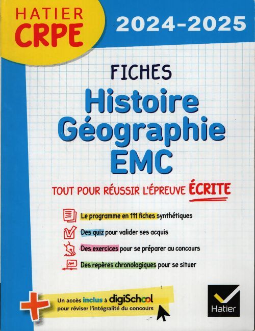 Fiches d'histoire - géographie - emc - Alexandra Baudinault - Livre