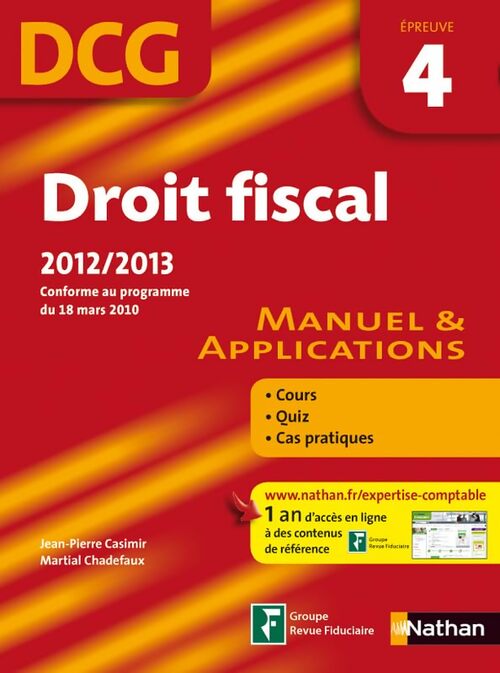 Droit fiscal : Épreuve 4 dcg - Jean-Pierre Casimir - Livre