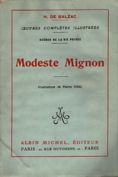 Modeste mignon - Honoré De Balzac - Livre