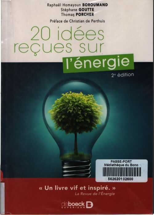 20 idées reçues sur l'énergie - Raphaël Homayoun Boroumand - Livre