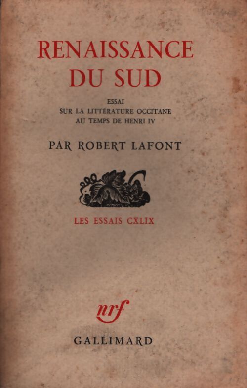 Renaissance du sud - Robert Lafont - Livre