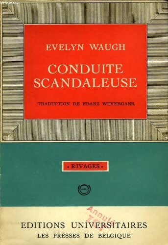 Conduite scandaleuse - Evelyn Waugh - Livre