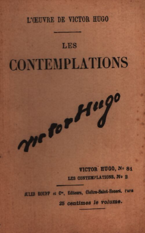 Les contemplations Tome II - Victor Hugo - Livre