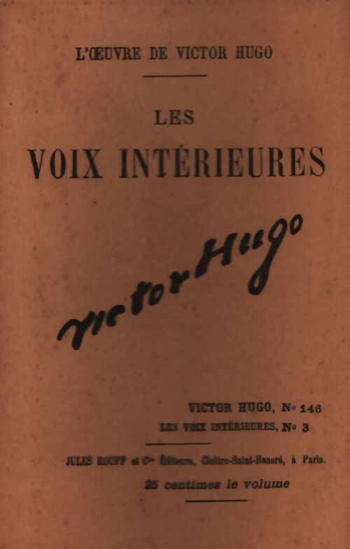 Les voix intérieurs Tome III - Victor Hugo - Livre