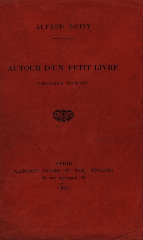Autour d'un petit livre - Alfred Loisy - Livre