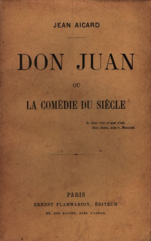 Don Juan  - Jean Aicard - Livre