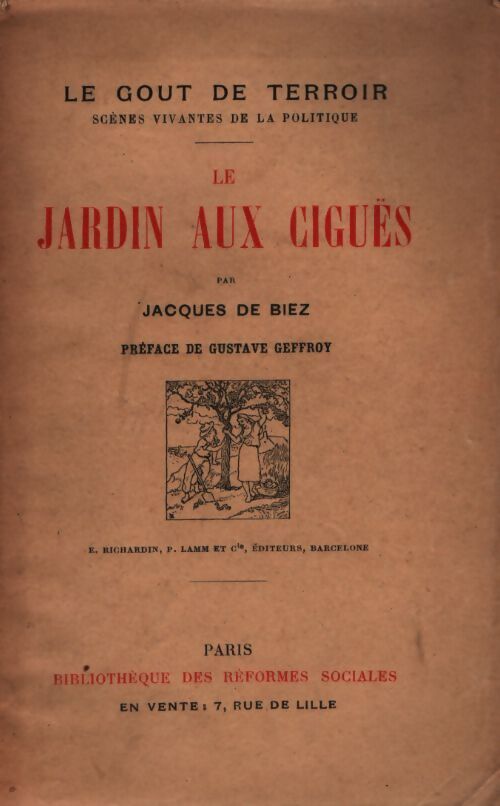 Le jardin aux ciguës - Jacques De Biez - Livre