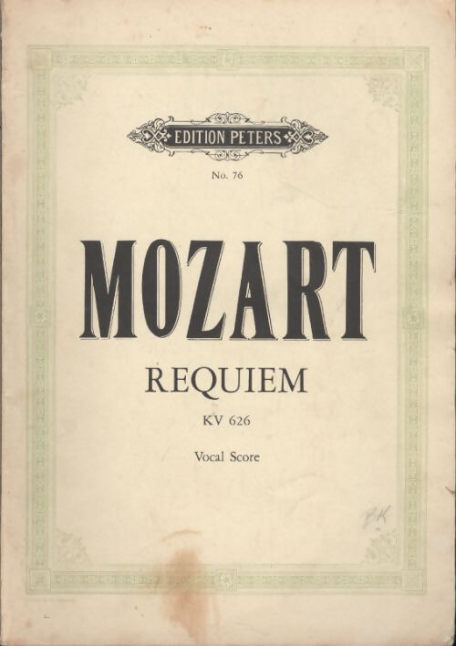 Mozart : Requiem KV 626 - Wolfgang Amadeus Mozart - Livre