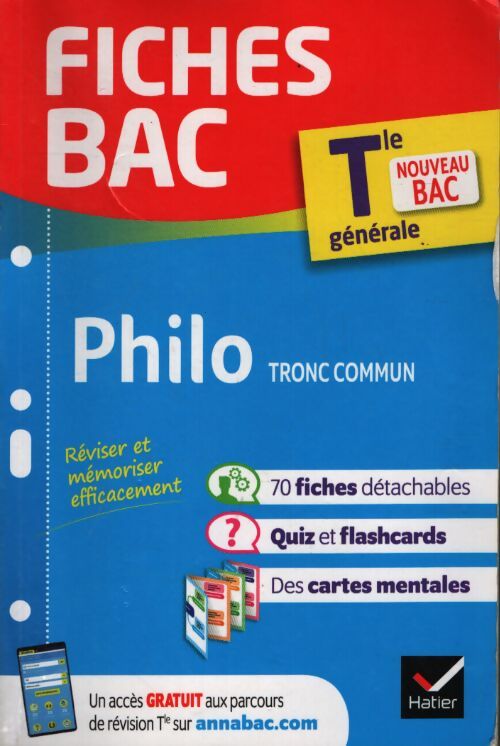 Fiches bac philosophie terminale - Tronc commun 2020 - Collectif - Livre