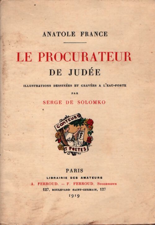 Le procurateur de Judée - Anatole France - Livre