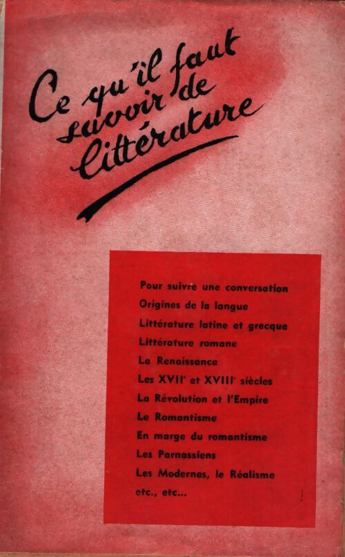 Ce qu il faut savoir de littérature - André Dinar - Livre