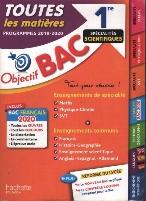 Objectif bac 1re enseignements communs + spécialités maths-physique-chimie-svt bac 2020 - Isabelle De Lisle - Livre