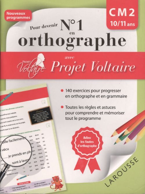 Pour devenir n°1 en orthographe avec projet voltaire CM2 - Aurore Ponsonnet - Livre