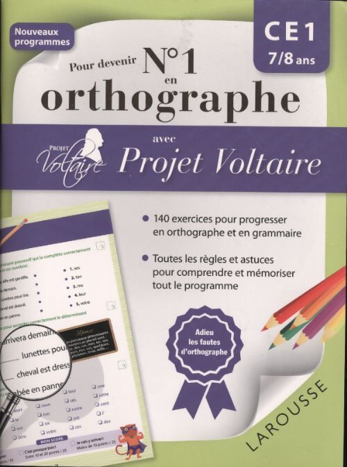 Pour devenir n°1 en orthographe avec projet voltaire CE1 - Aurore Ponsonnet - Livre