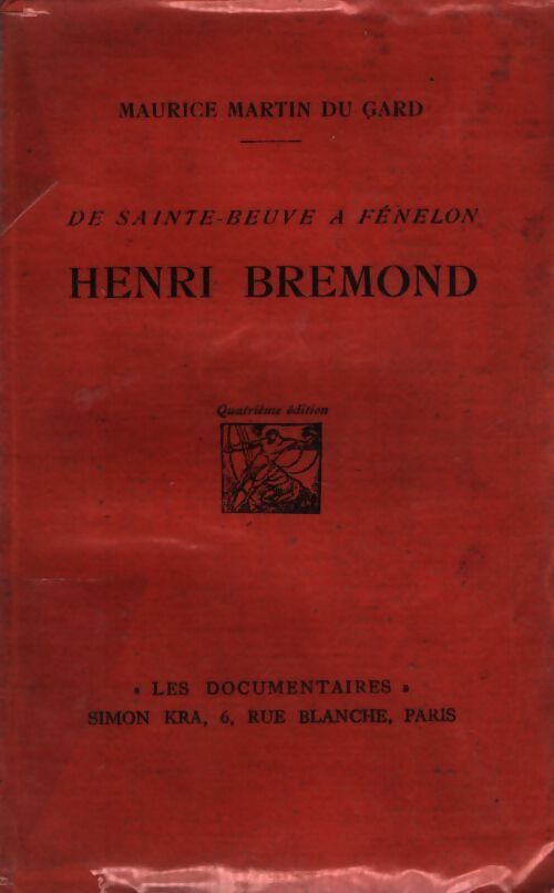 Henri Bremond - Maurice Martin Du Gard - Livre