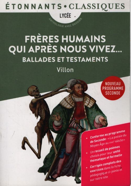 Frères humains qui après nous vivez... - François Villon - Livre