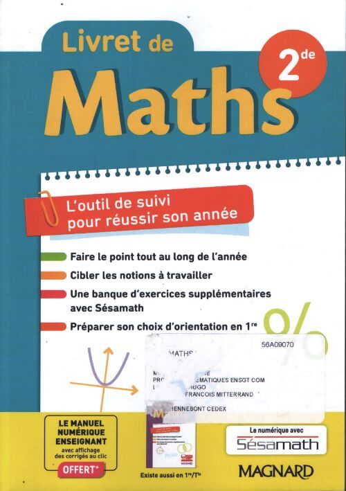 Maths seconde . Livret - Blandine Bourlet - Livre
