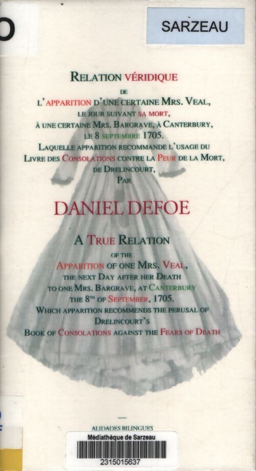 Relation véridique de l'apparition de mrs veal - Daniel Defoe - Livre
