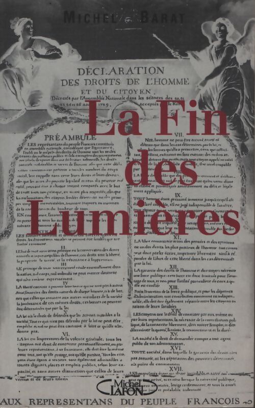 La fin des lumieres - Michel Barat - Livre